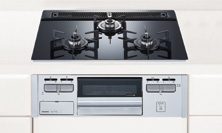 ガス・水無し片面焼き・ガラストップ（シルバー）