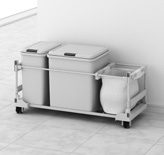 ゴミ箱ワゴン（間口90cm・大型1個＋標準1個）